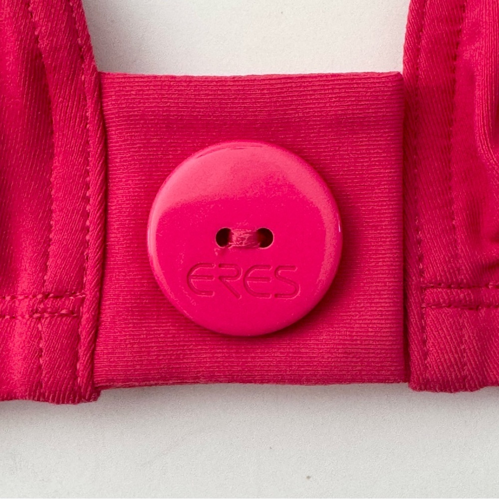 NWT ERES “Pop Roller” Button Detailed Halter Bikini Top Fuchsia Pink Full Cup - Picture 10 of 16